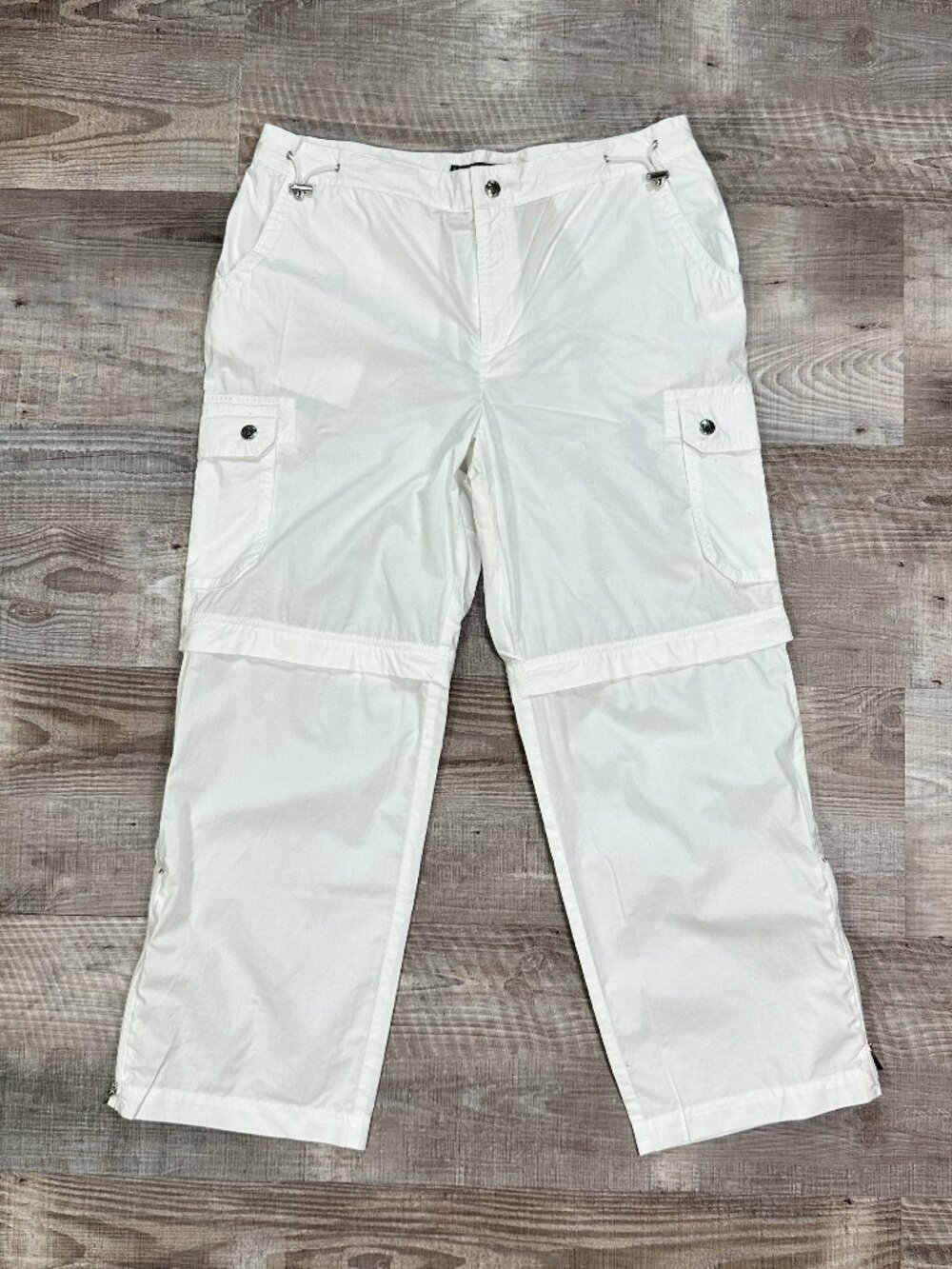Lauren Active Ralph Lauren Women’s Cargo Convertible Pants Sz 10 White Cotton